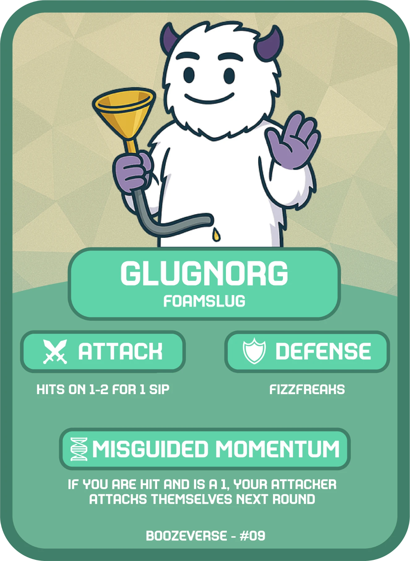 Glugnorg Common card art from Boozeverse