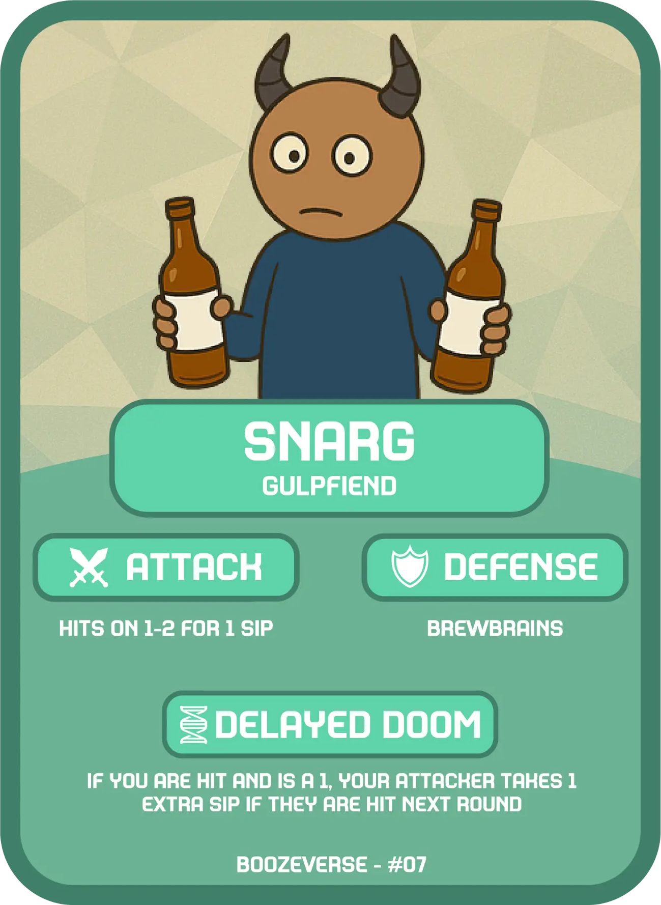 Snarg Common card art from Boozeverse