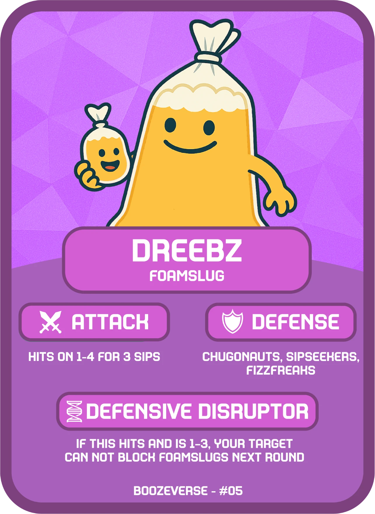 Dreebz Epic card art from Boozeverse