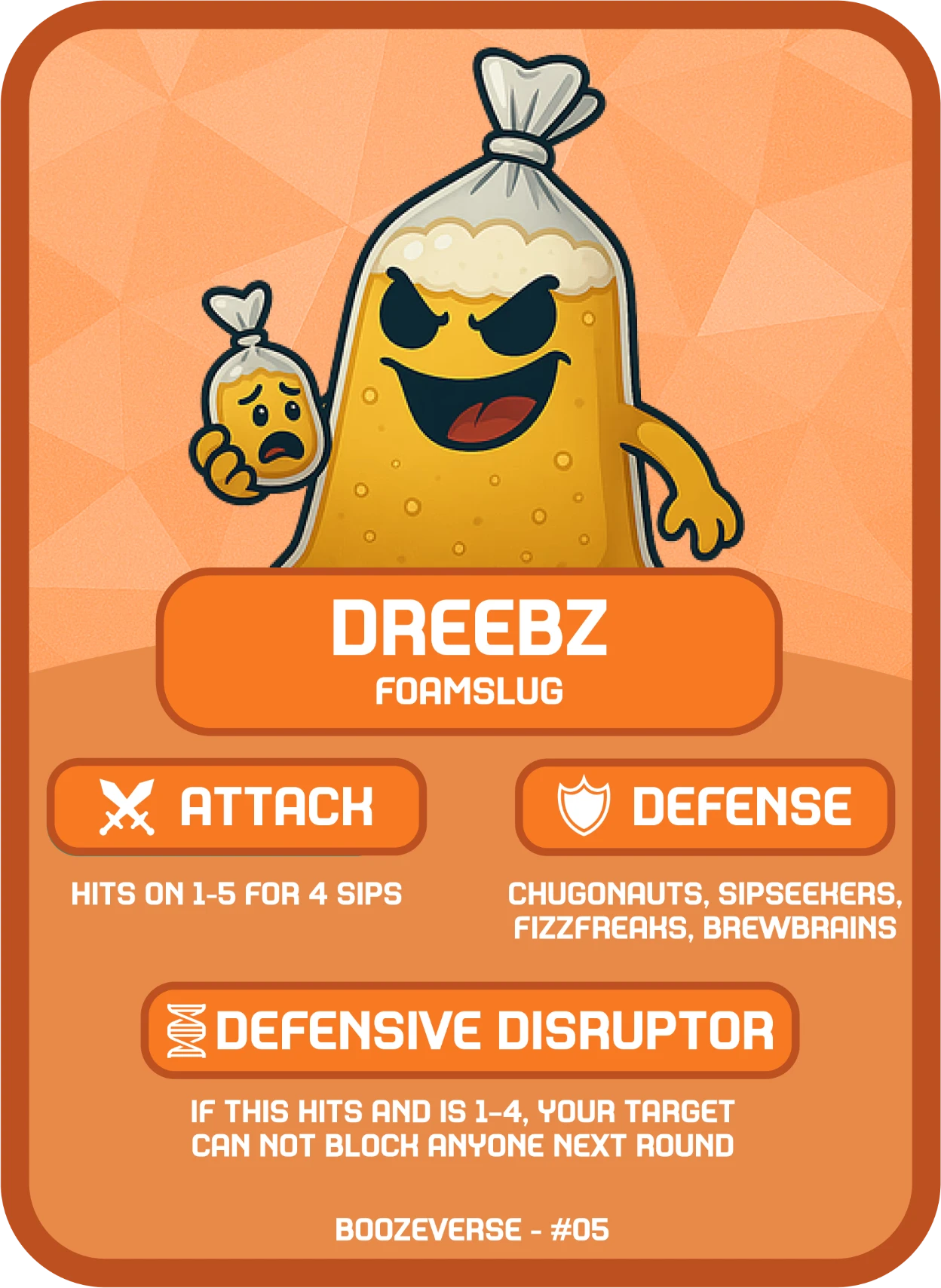 Dreebz Legendary card art from Boozeverse