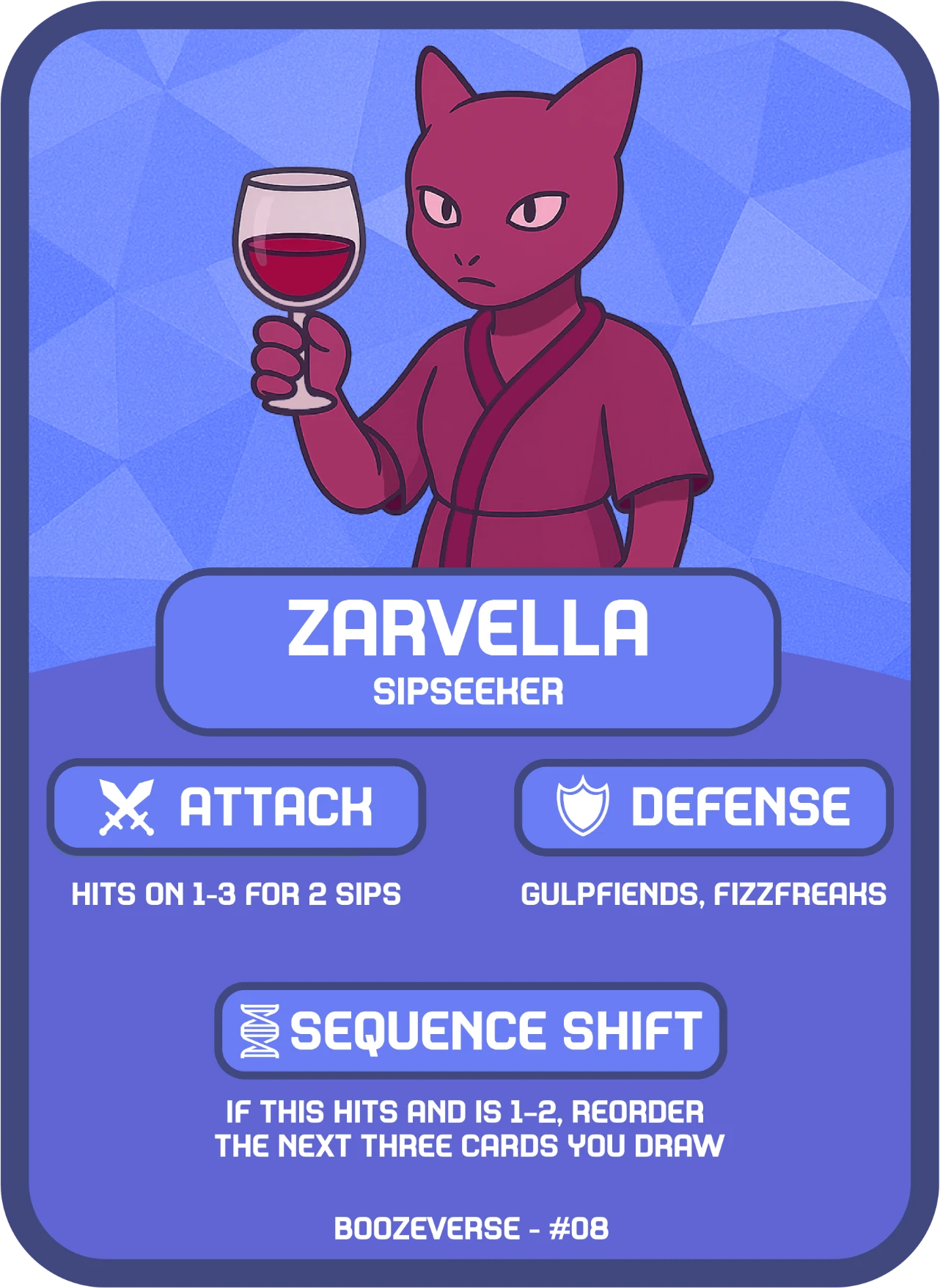 Zarvella Rare card art from Boozeverse