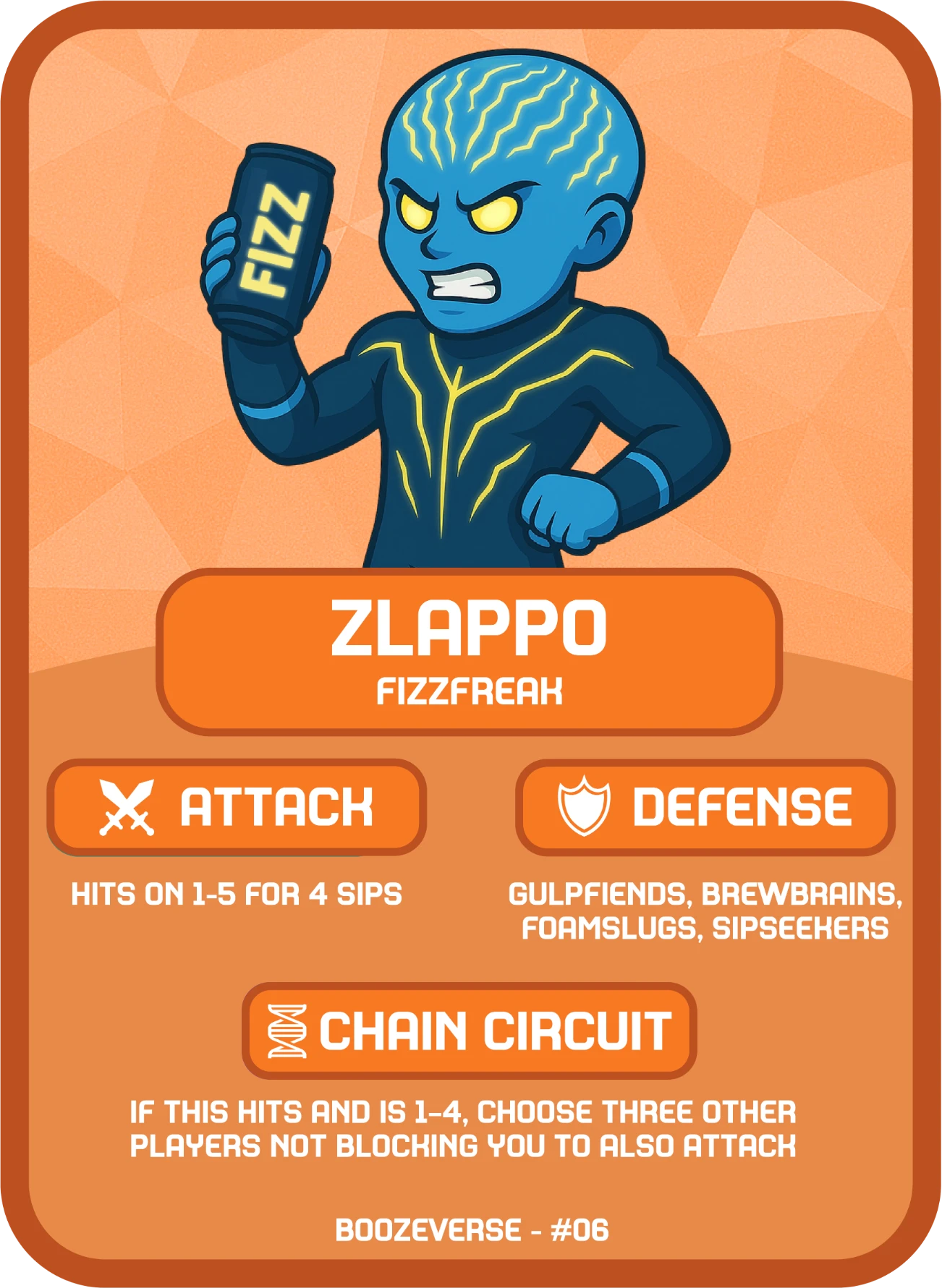 Zlappo Legendary card art from Boozeverse
