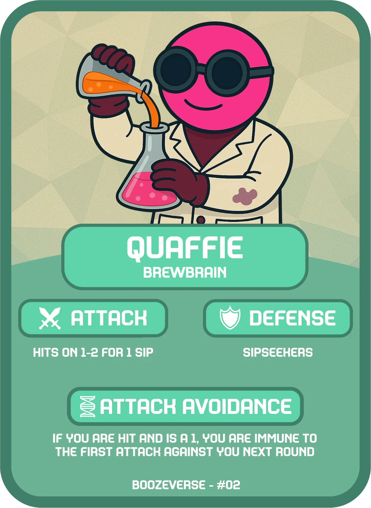 Quaffie Common card art from Boozeverse