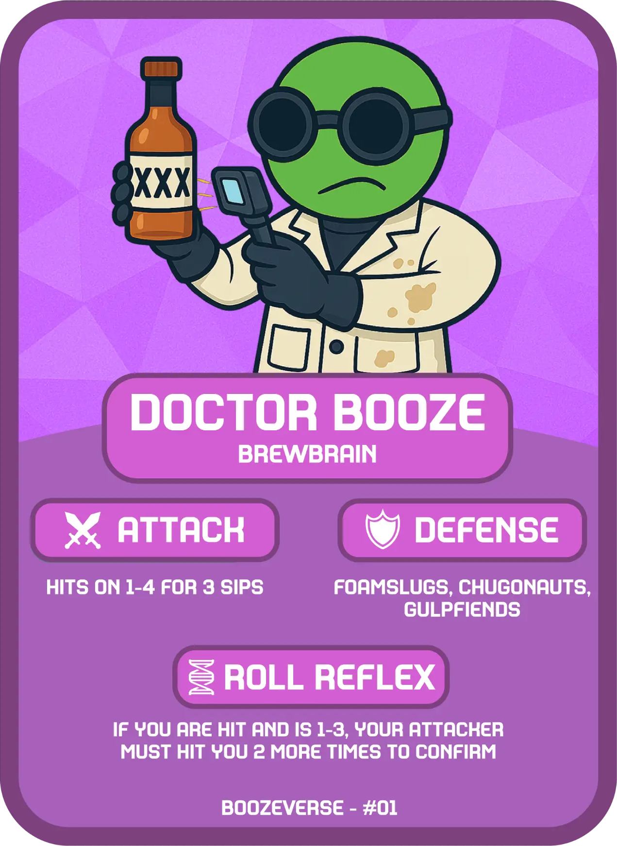 Doctor Booze Epic card art from Boozeverse
