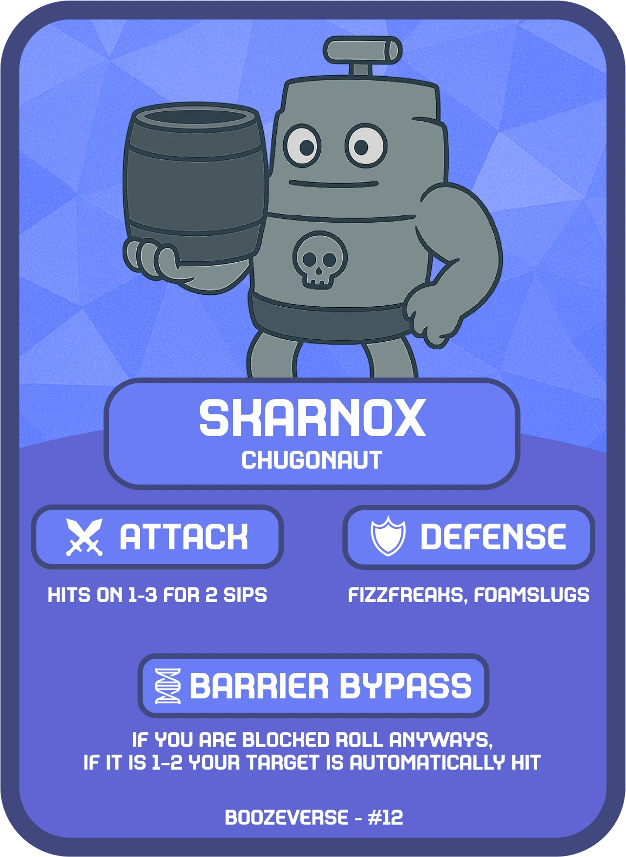 Skarnox Rare card art from Boozeverse