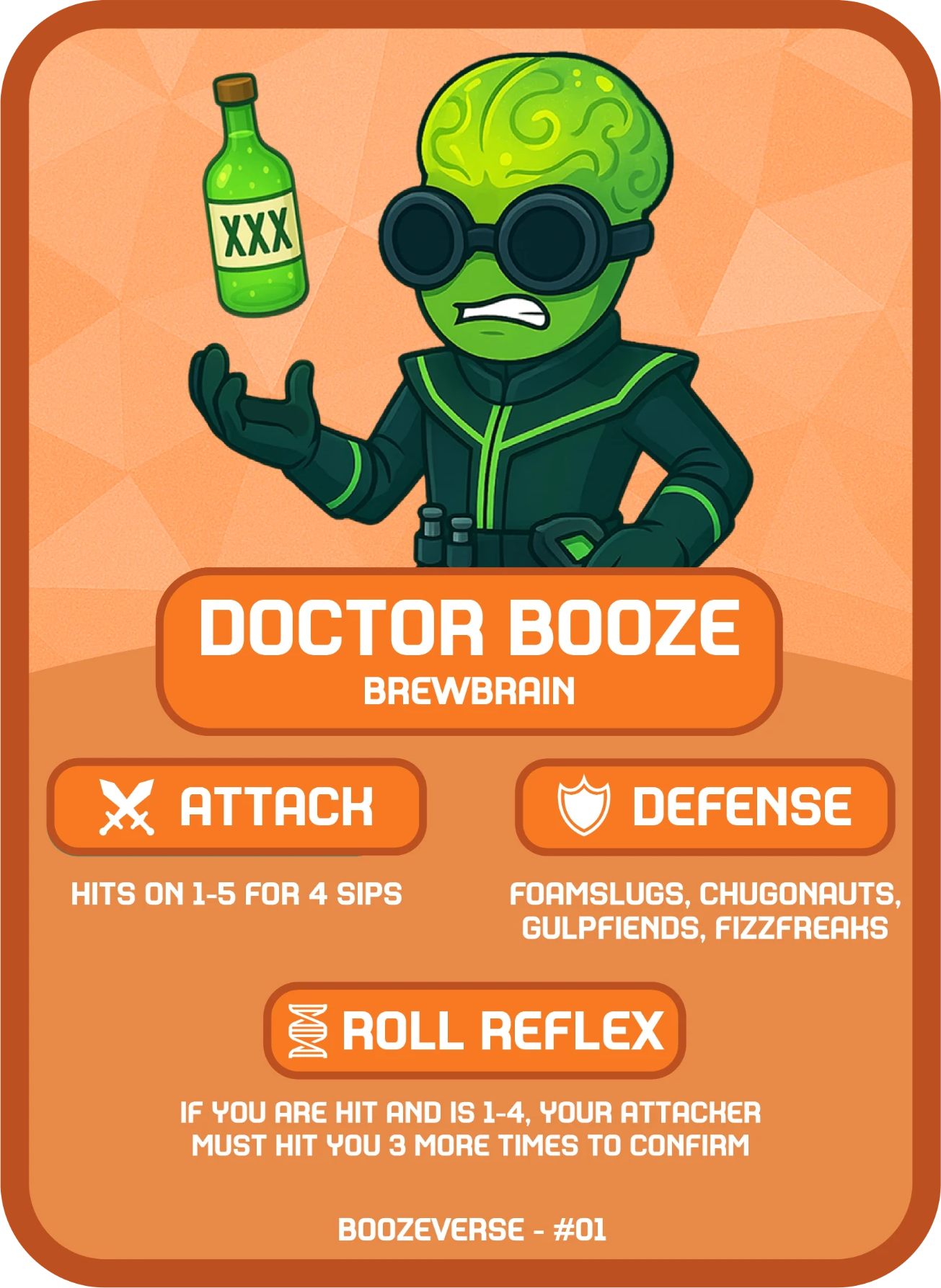 Doctor Booze Legendary card art from Boozeverse