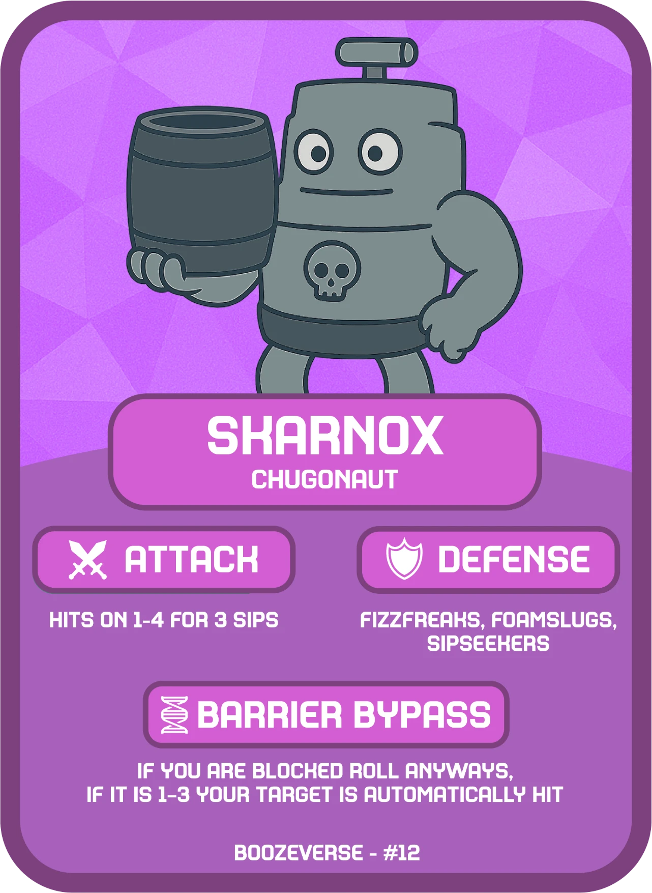 Skarnox Epic card art from Boozeverse