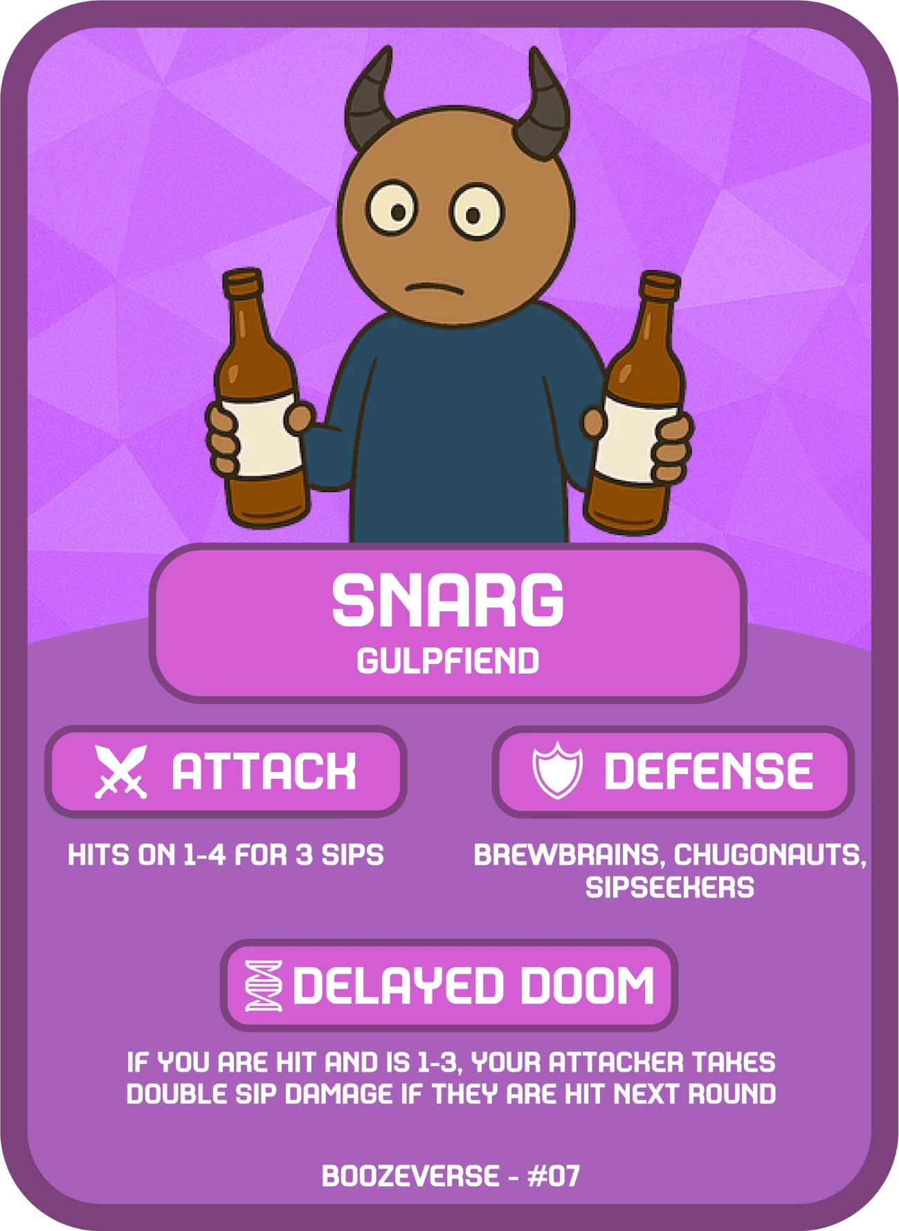 Snarg Epic card art from Boozeverse