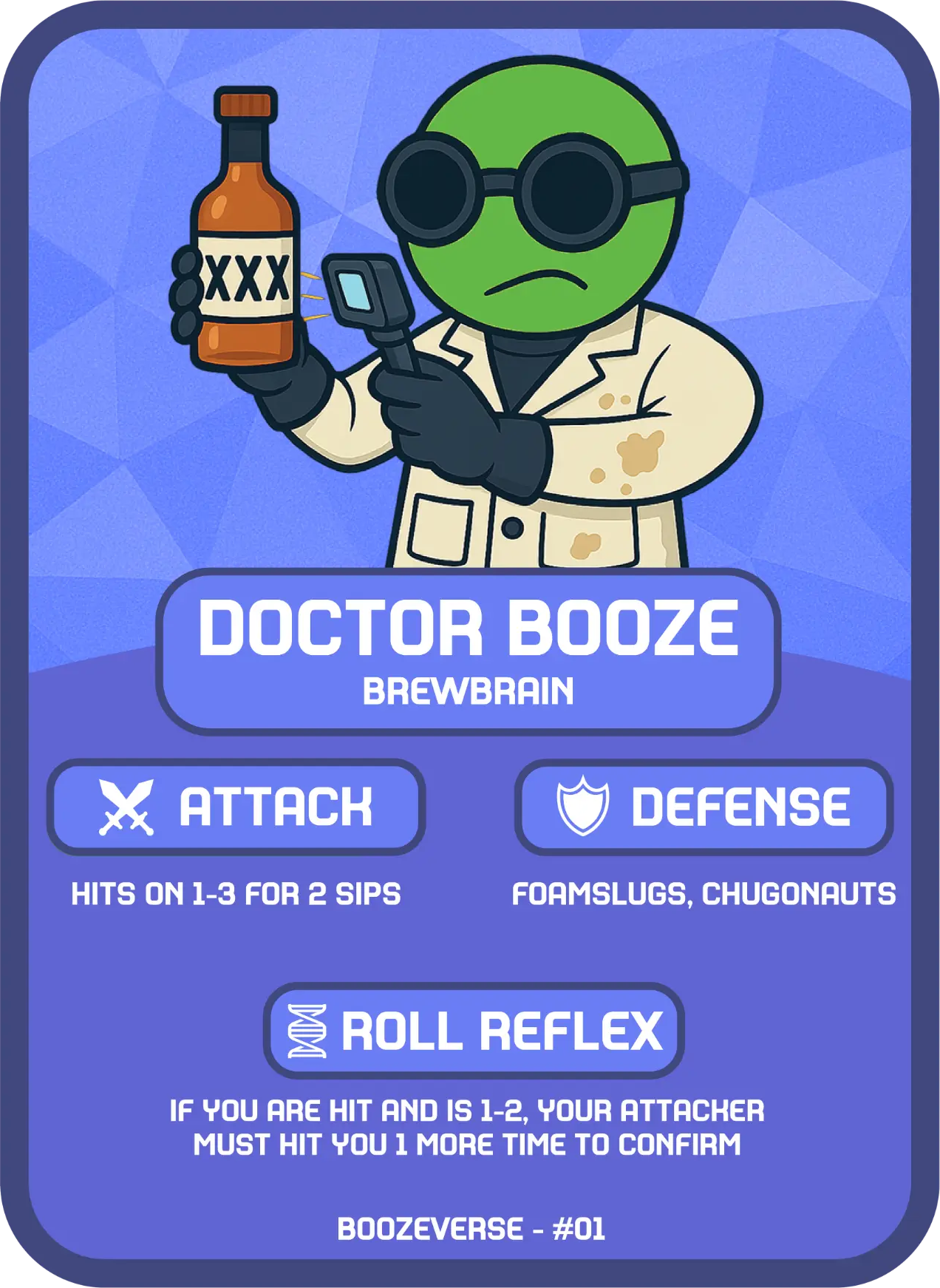 Doctor Booze Rare card art from Boozeverse