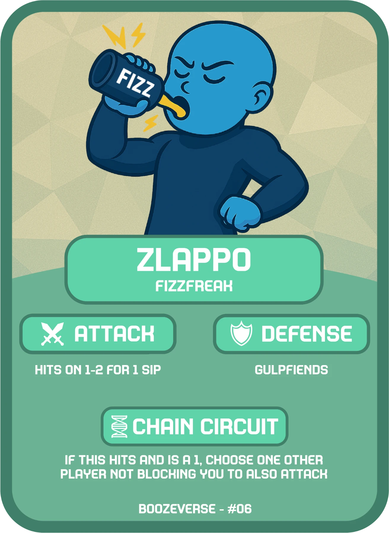 Zlappo Common card art from Boozeverse