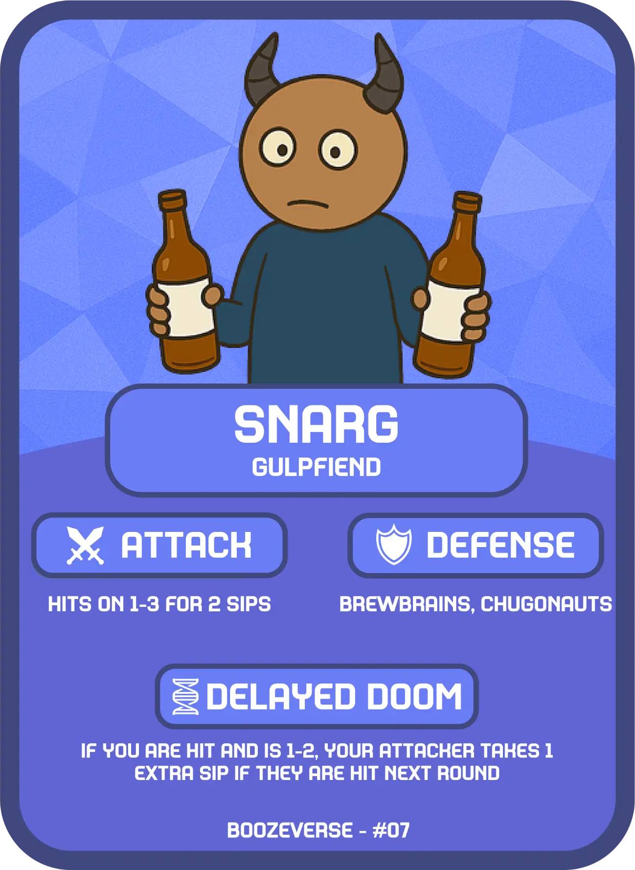 Snarg Rare card art from Boozeverse