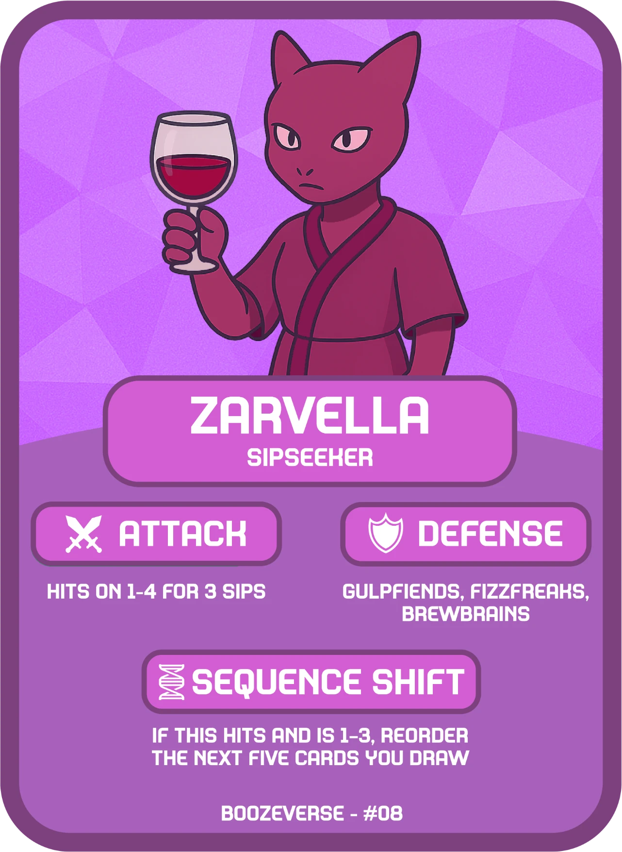 Zarvella Epic card art from Boozeverse